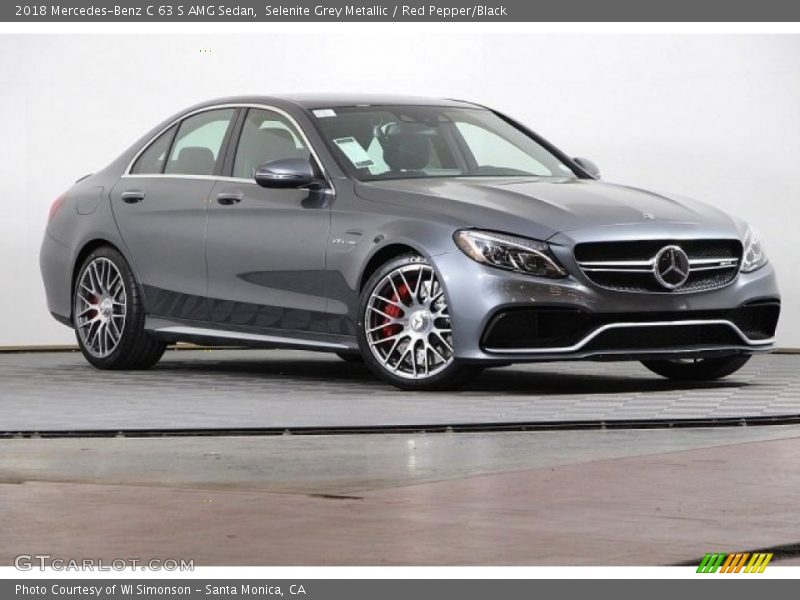 Selenite Grey Metallic / Red Pepper/Black 2018 Mercedes-Benz C 63 S AMG Sedan