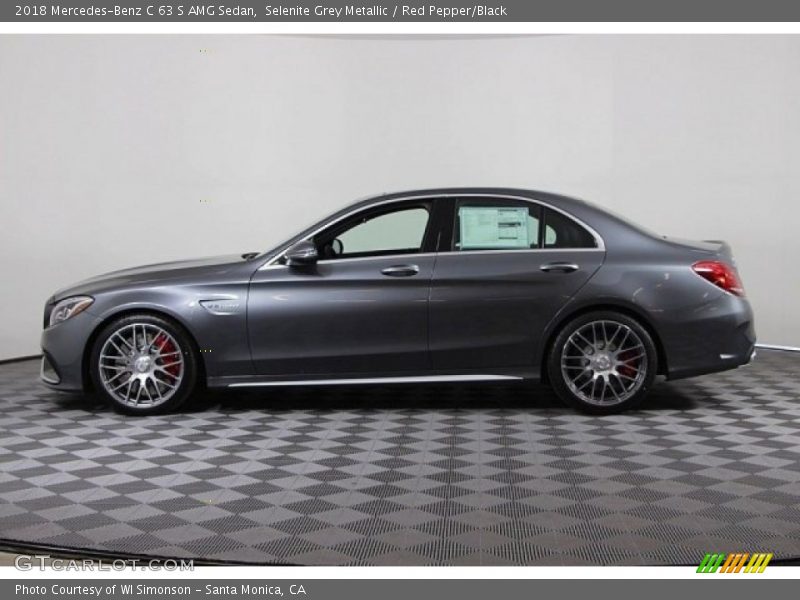 Selenite Grey Metallic / Red Pepper/Black 2018 Mercedes-Benz C 63 S AMG Sedan