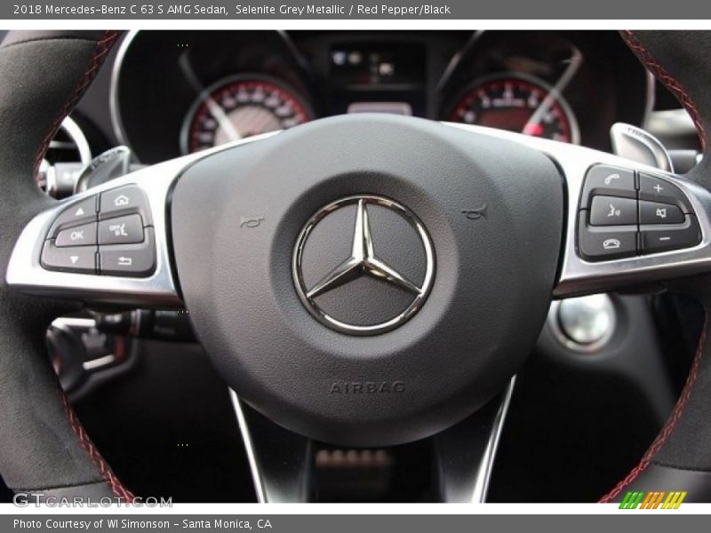 Selenite Grey Metallic / Red Pepper/Black 2018 Mercedes-Benz C 63 S AMG Sedan