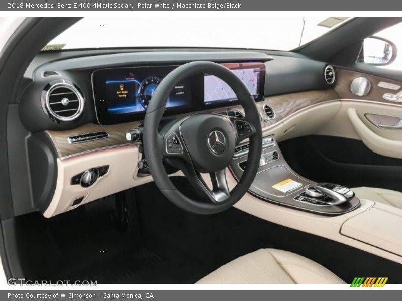 Polar White / Macchiato Beige/Black 2018 Mercedes-Benz E 400 4Matic Sedan