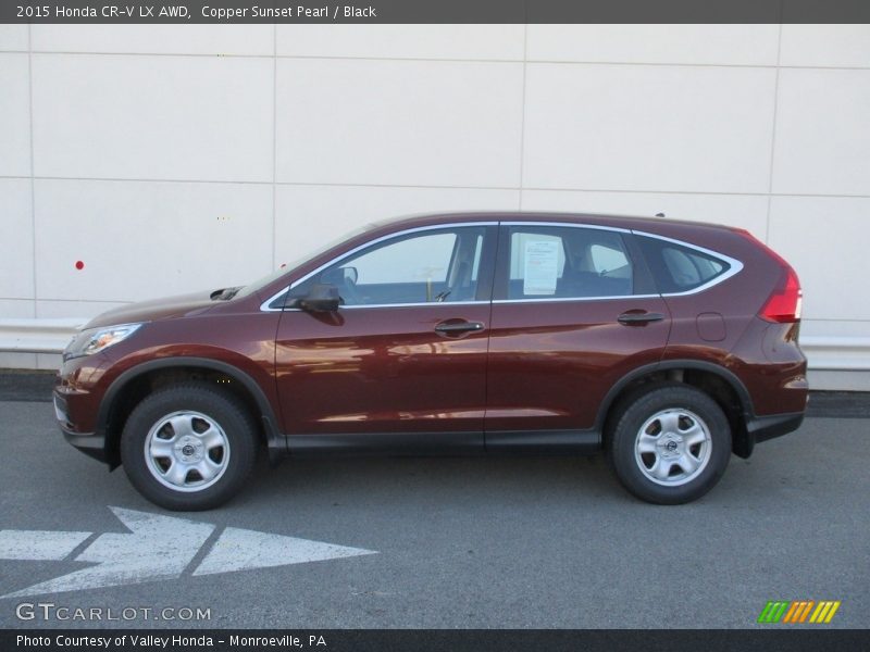 Copper Sunset Pearl / Black 2015 Honda CR-V LX AWD
