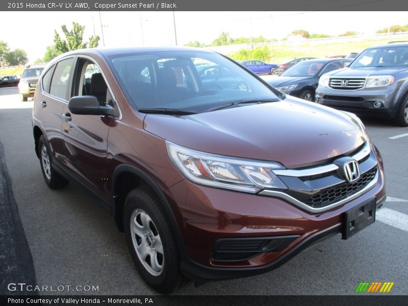 Copper Sunset Pearl / Black 2015 Honda CR-V LX AWD