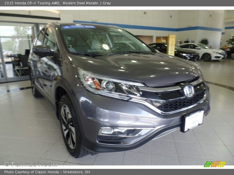 Modern Steel Metallic / Gray 2015 Honda CR-V Touring AWD