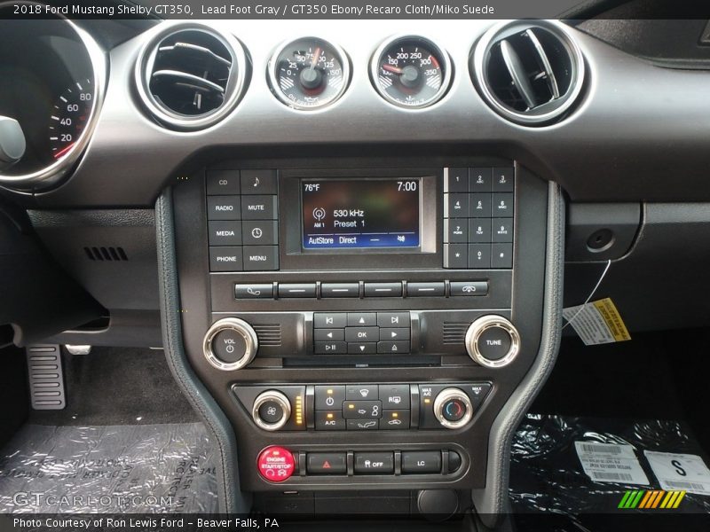 Controls of 2018 Mustang Shelby GT350