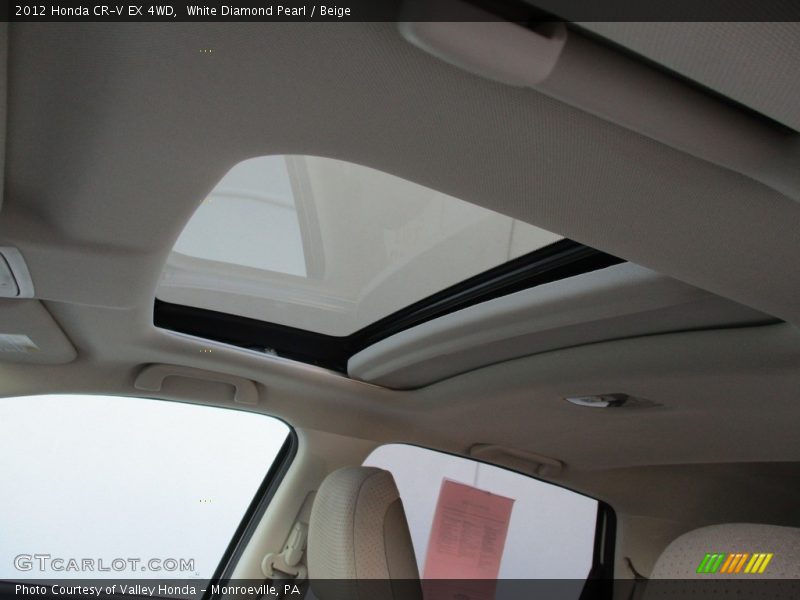 White Diamond Pearl / Beige 2012 Honda CR-V EX 4WD