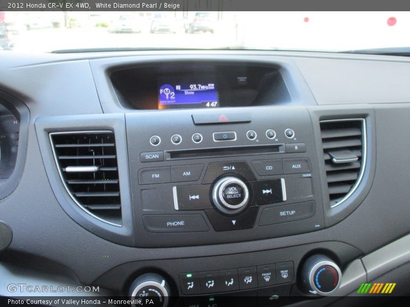 White Diamond Pearl / Beige 2012 Honda CR-V EX 4WD