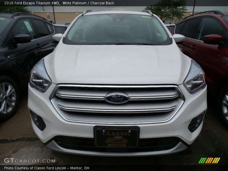 White Platinum / Charcoal Black 2018 Ford Escape Titanium 4WD