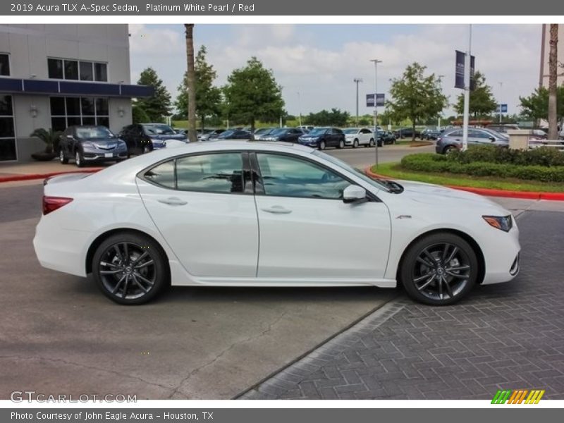 Platinum White Pearl / Red 2019 Acura TLX A-Spec Sedan