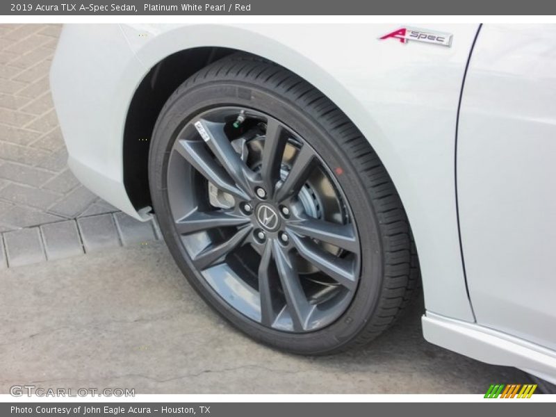 Platinum White Pearl / Red 2019 Acura TLX A-Spec Sedan
