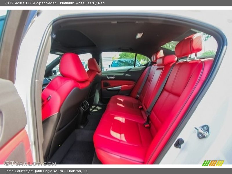 Platinum White Pearl / Red 2019 Acura TLX A-Spec Sedan