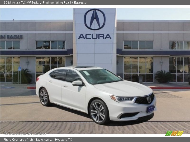 Platinum White Pearl / Espresso 2019 Acura TLX V6 Sedan