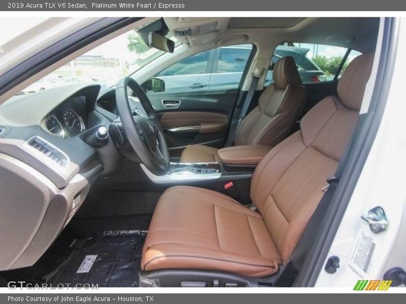Platinum White Pearl / Espresso 2019 Acura TLX V6 Sedan