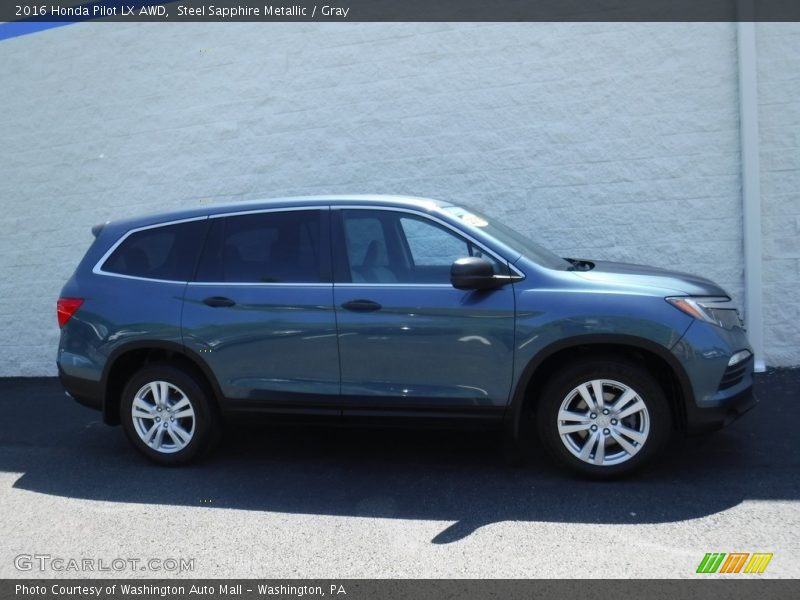 Steel Sapphire Metallic / Gray 2016 Honda Pilot LX AWD