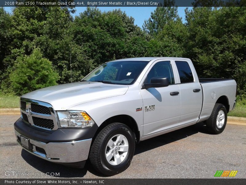 Bright Silver Metallic / Black/Diesel Gray 2018 Ram 1500 Tradesman Quad Cab 4x4