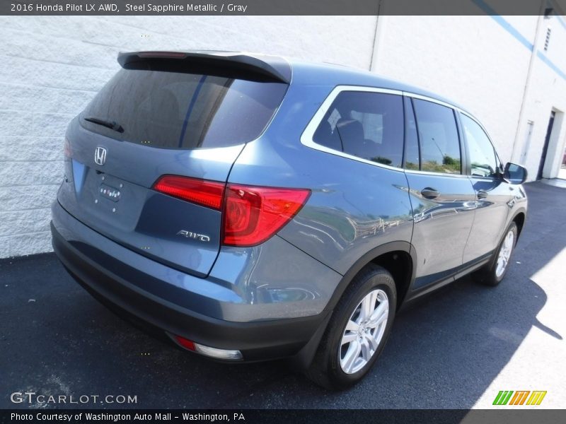 Steel Sapphire Metallic / Gray 2016 Honda Pilot LX AWD