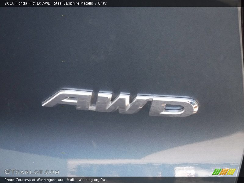 Steel Sapphire Metallic / Gray 2016 Honda Pilot LX AWD