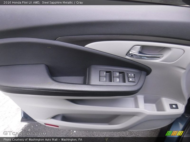 Steel Sapphire Metallic / Gray 2016 Honda Pilot LX AWD