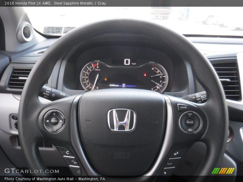 Steel Sapphire Metallic / Gray 2016 Honda Pilot LX AWD