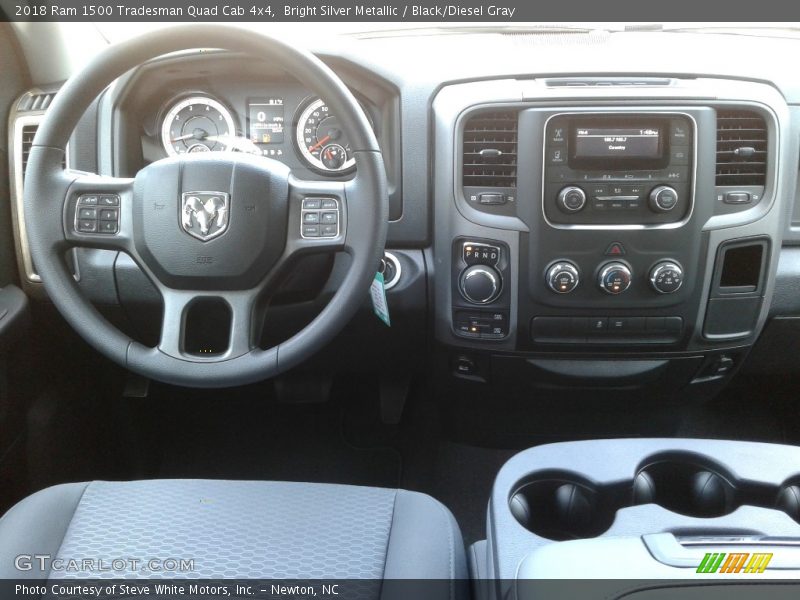 Bright Silver Metallic / Black/Diesel Gray 2018 Ram 1500 Tradesman Quad Cab 4x4