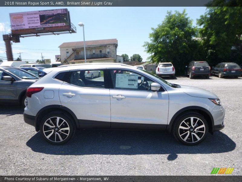Brilliant Silver / Light Gray 2018 Nissan Rogue Sport SL AWD