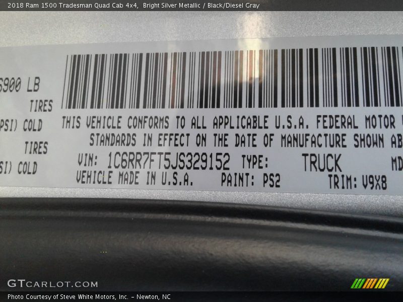 Bright Silver Metallic / Black/Diesel Gray 2018 Ram 1500 Tradesman Quad Cab 4x4