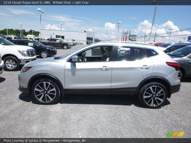 Brilliant Silver / Light Gray 2018 Nissan Rogue Sport SL AWD