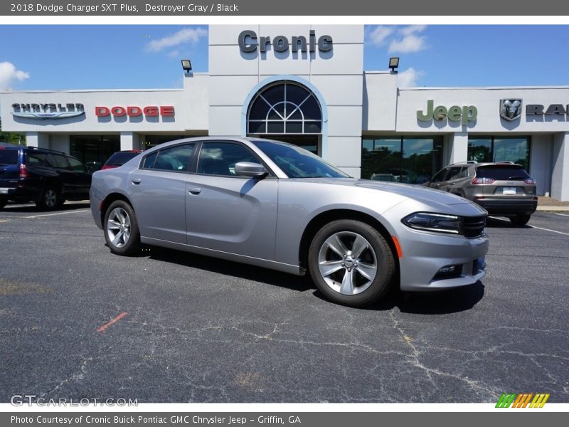 Destroyer Gray / Black 2018 Dodge Charger SXT Plus