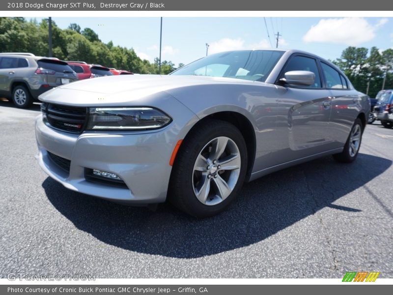 Destroyer Gray / Black 2018 Dodge Charger SXT Plus