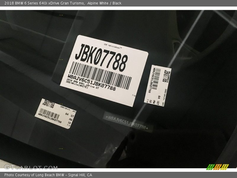 Alpine White / Black 2018 BMW 6 Series 640i xDrive Gran Turismo