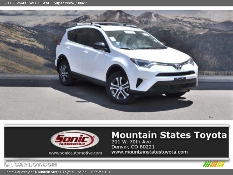 Super White / Black 2016 Toyota RAV4 LE AWD