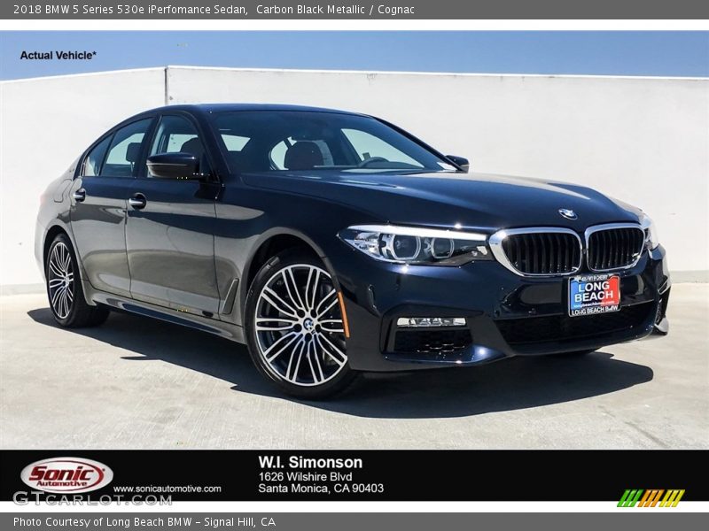 Carbon Black Metallic / Cognac 2018 BMW 5 Series 530e iPerfomance Sedan