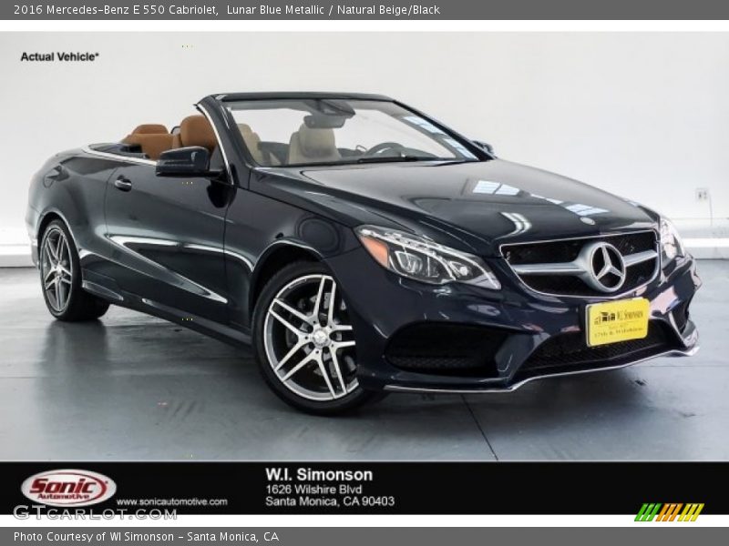 Lunar Blue Metallic / Natural Beige/Black 2016 Mercedes-Benz E 550 Cabriolet