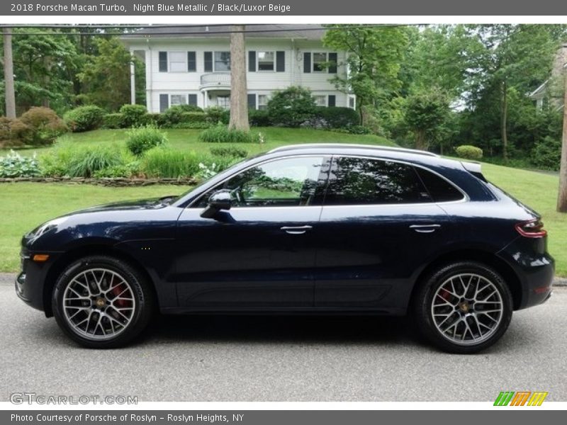 Night Blue Metallic / Black/Luxor Beige 2018 Porsche Macan Turbo