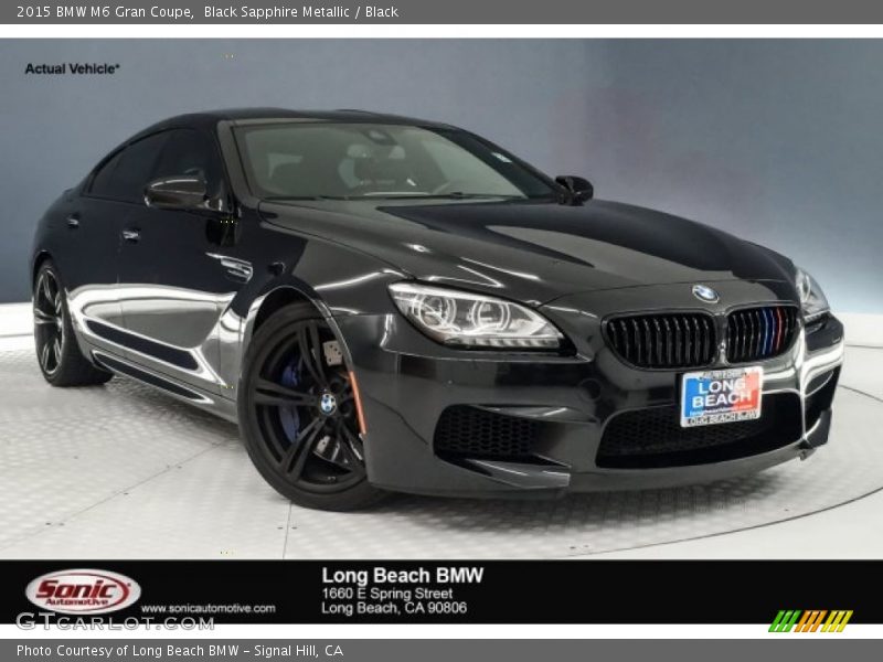 Black Sapphire Metallic / Black 2015 BMW M6 Gran Coupe