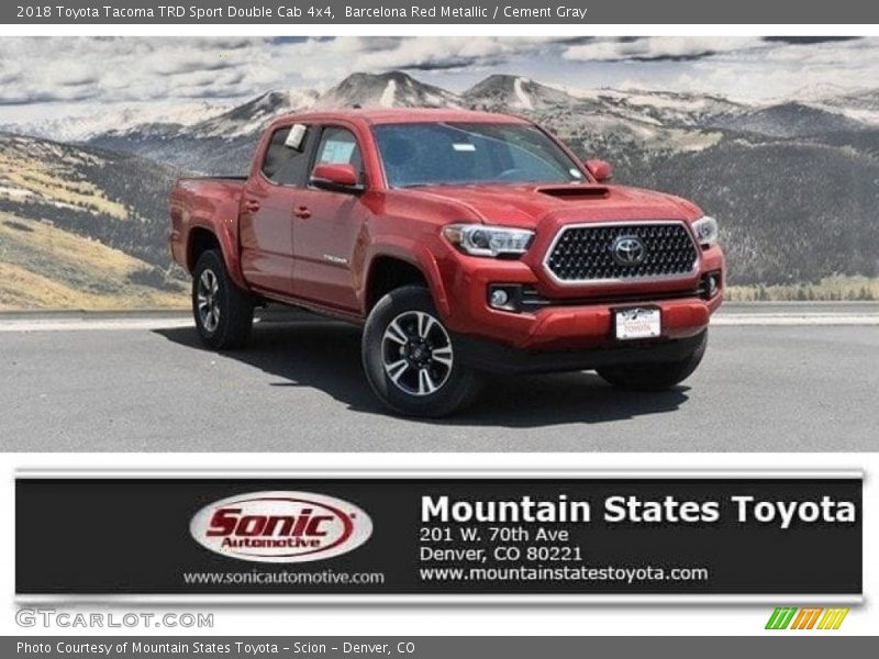 Barcelona Red Metallic / Cement Gray 2018 Toyota Tacoma TRD Sport Double Cab 4x4