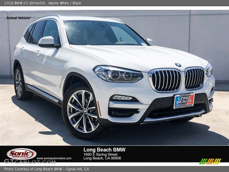 Alpine White / Black 2019 BMW X3 sDrive30i