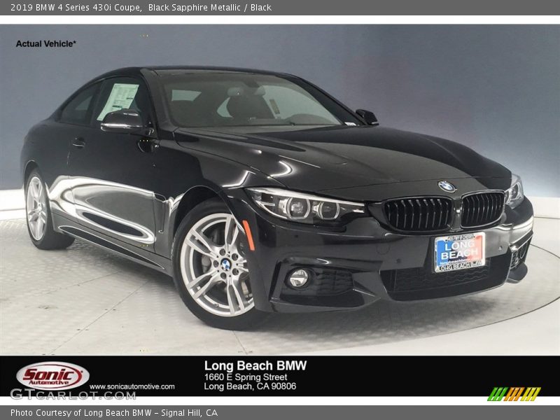 Black Sapphire Metallic / Black 2019 BMW 4 Series 430i Coupe