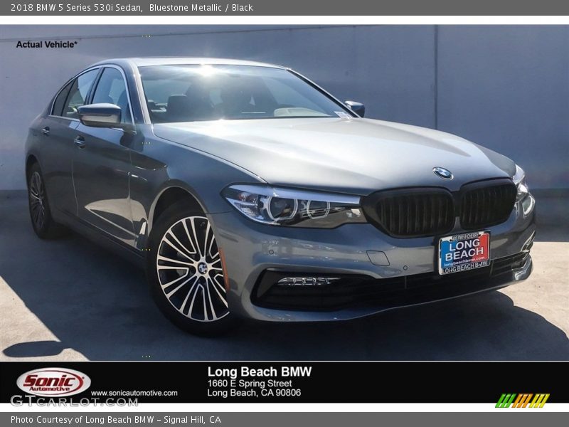 Bluestone Metallic / Black 2018 BMW 5 Series 530i Sedan