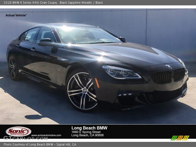 Black Sapphire Metallic / Black 2018 BMW 6 Series 640i Gran Coupe