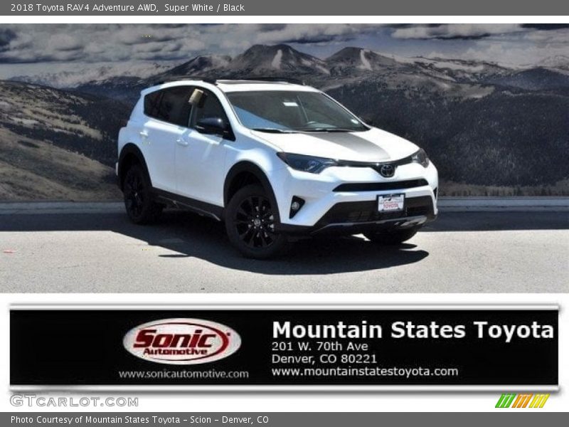 Super White / Black 2018 Toyota RAV4 Adventure AWD