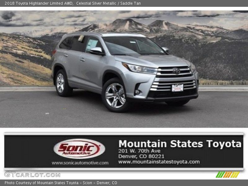 Celestial Silver Metallic / Saddle Tan 2018 Toyota Highlander Limited AWD