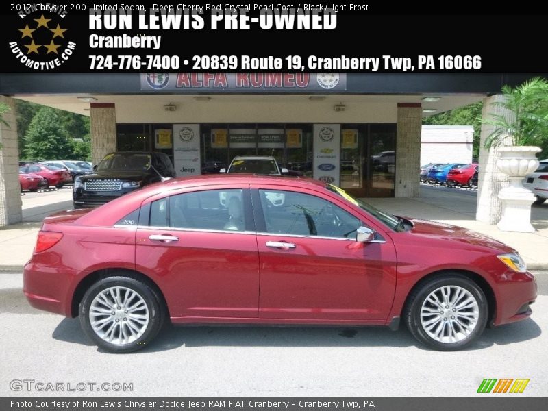 Deep Cherry Red Crystal Pearl Coat / Black/Light Frost 2012 Chrysler 200 Limited Sedan
