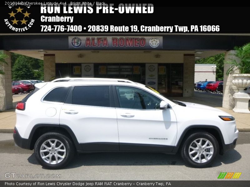 Bright White / Black 2016 Jeep Cherokee Latitude 4x4