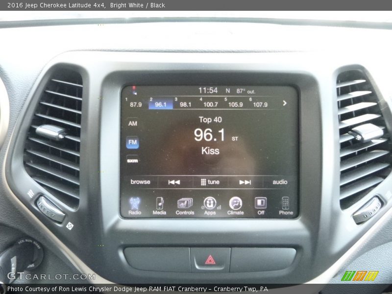 Bright White / Black 2016 Jeep Cherokee Latitude 4x4