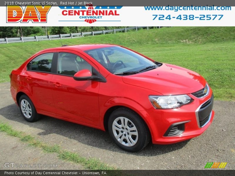 Red Hot / Jet Black 2018 Chevrolet Sonic LS Sedan
