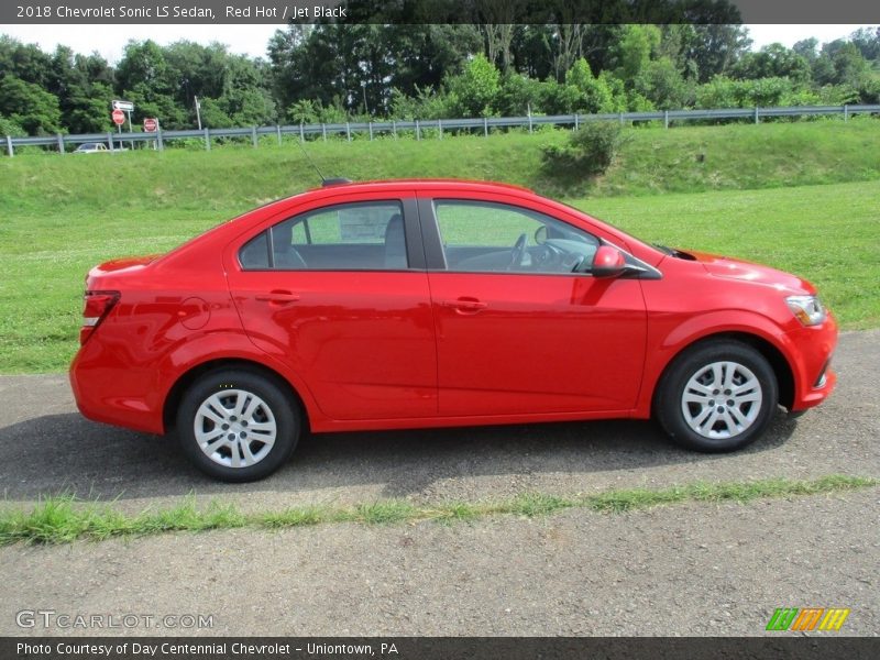 Red Hot / Jet Black 2018 Chevrolet Sonic LS Sedan