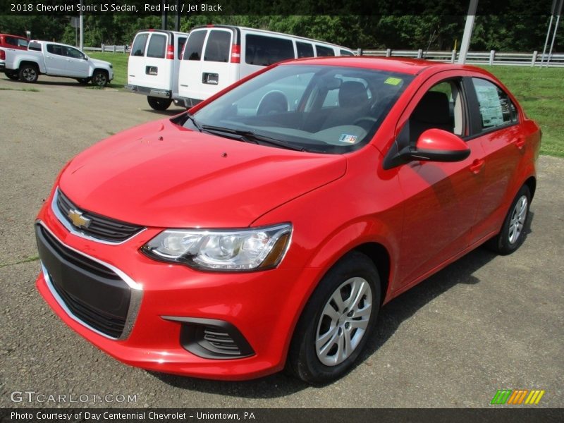 Red Hot / Jet Black 2018 Chevrolet Sonic LS Sedan