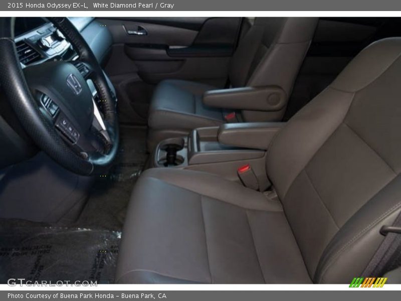 White Diamond Pearl / Gray 2015 Honda Odyssey EX-L