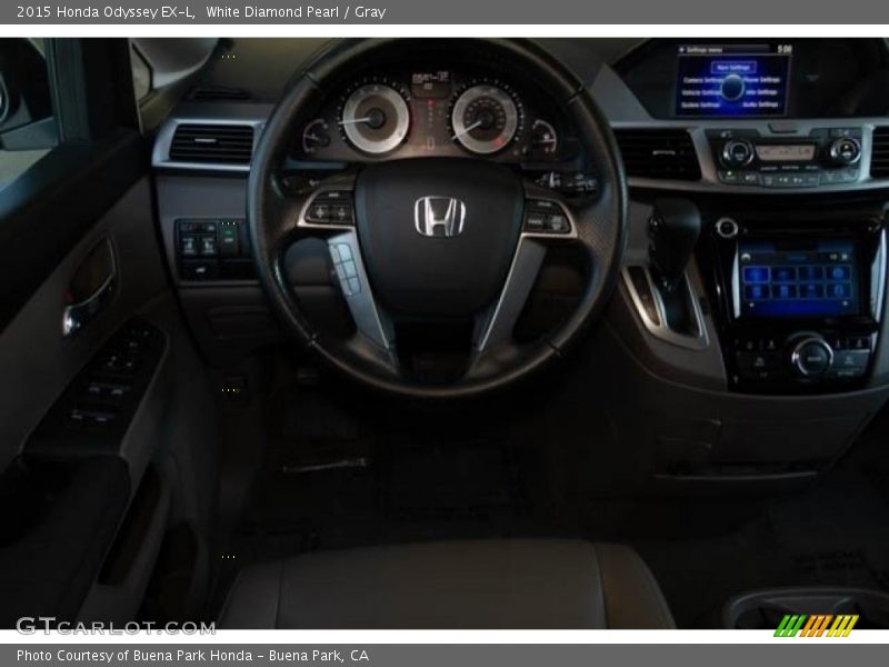 White Diamond Pearl / Gray 2015 Honda Odyssey EX-L