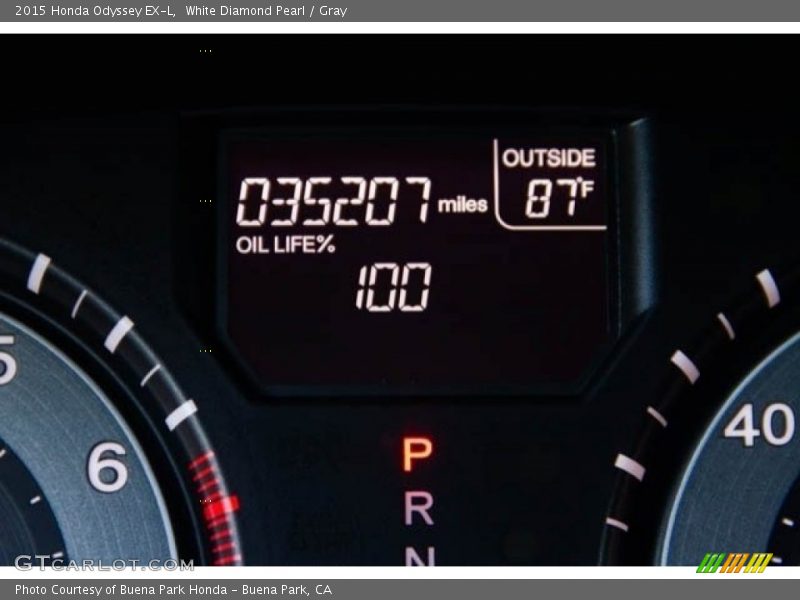 White Diamond Pearl / Gray 2015 Honda Odyssey EX-L